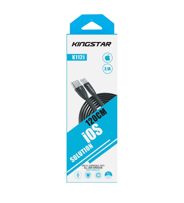 تصویر  کابل شارژ USB به Lightning کینگ استار 1.2 متر مدل K112i