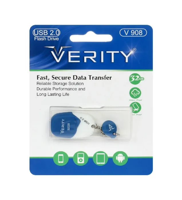 تصویر  فلش مموری وریتی مدل V908 ظرفیت 32 گیگابایت آبی