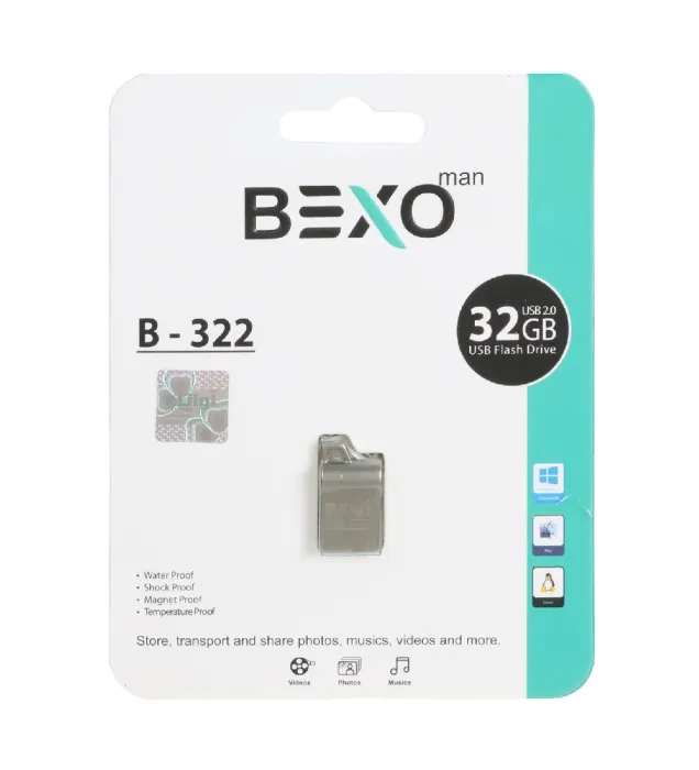 تصویر  فلش مموری بکسو  32 گیگابایت مدل B-322 USB2.0