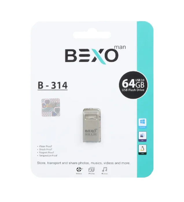 تصویر  فلش مموری بکسو مدل B-314 USB2.0 ظرفیت 64 گیگابایت