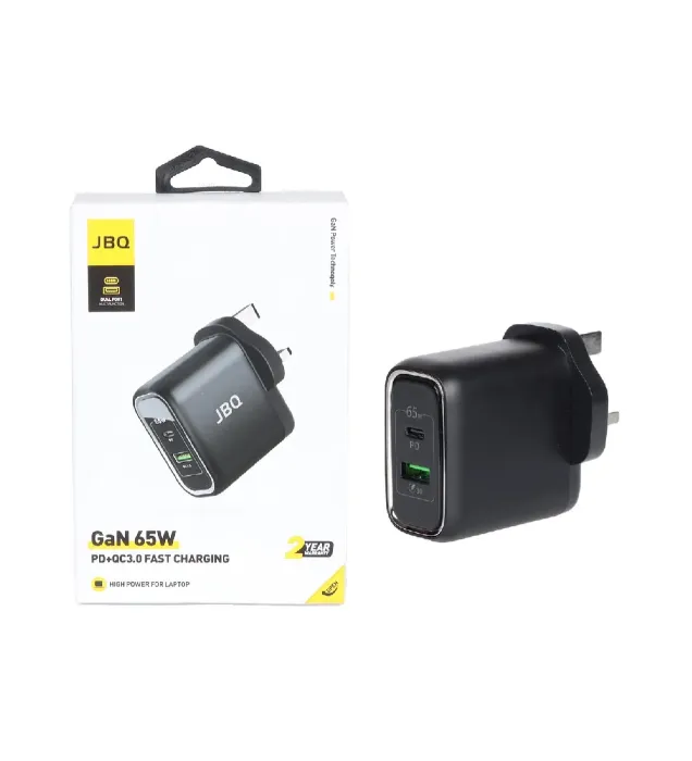 تصویر  شارژر دیواری جی بی کیو 65 وات مدل HC-765 (دو پورت)