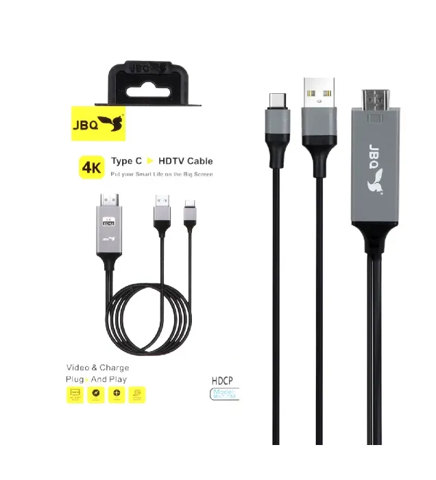 تصویر  کابل Type-C To HDMI جی بی کیو مدل T88