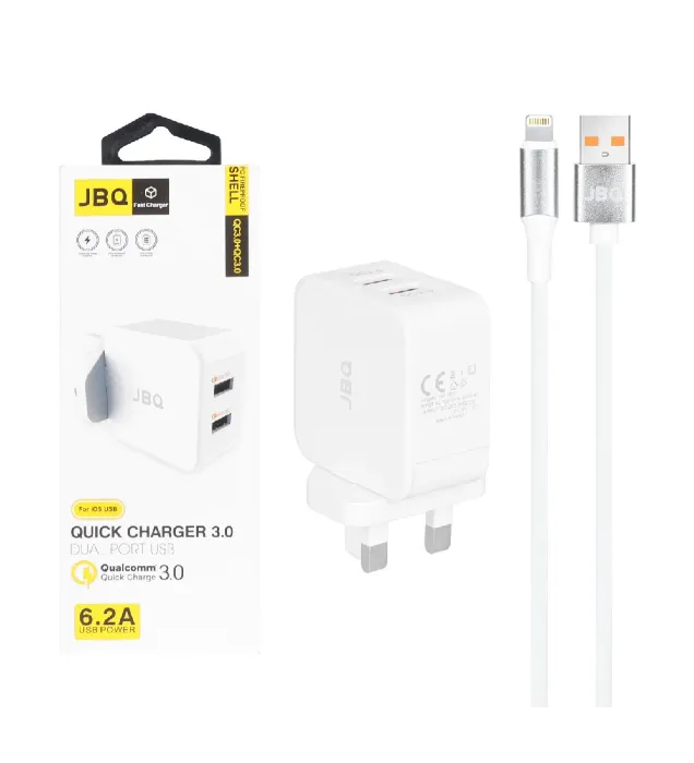 تصویر  شارژر دیواری جی بی کیو 30 وات مدل HC-12F2 (دو پورت)