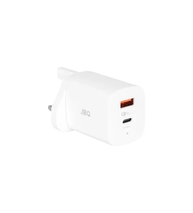 تصویر  شارژر دیواری جی بی کیو 45 وات مدل HC-P5 با کابل شارژ آیفون (دو پورت)