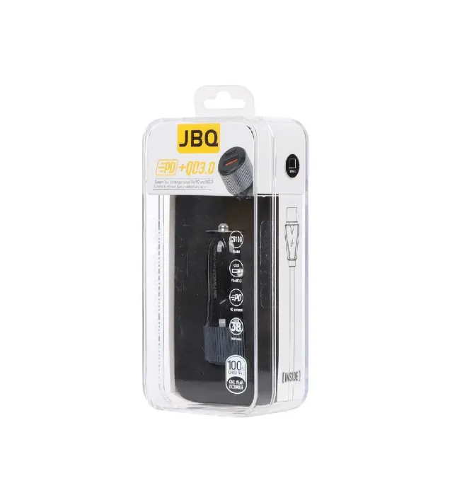 تصویر  شارژر فندکی جی بی کیو مدل C503Q توان 36 وات با کابل شارژ آیفون