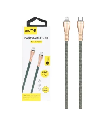 تصویر  کابل شارژ 1.5 متری فست جی بی کیو Type-C to Lightning مدل CB-12P1
