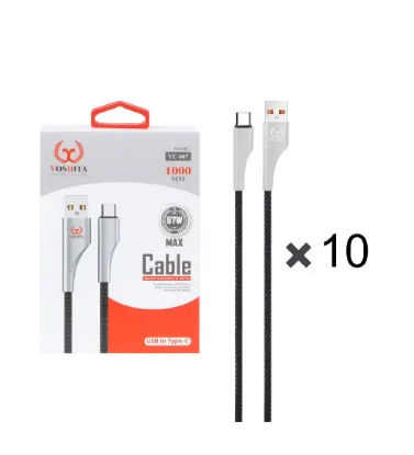 تصویر  پک 10 عددی کابل شارژ فست یوشیتا Type-C مدل YC-007
