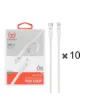 تصویر  پک 10 عددی کابل شارژ فست یوشیتا Type-C To Lightningمدل YC-023
