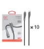 تصویر  پک 10 عددی کابل شارژ فست یوشیتا Type-C To Lightningمدل YC-006