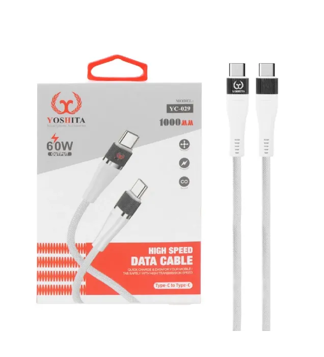 تصویر  کابل شارژ فست یوشیتا Type-C To Type-C مدل YC-026