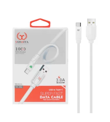 تصویر  کابل شارژ فست یوشیتا Type-C مدل YC-022