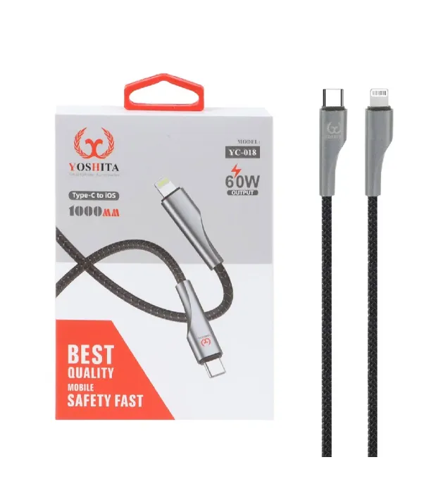 تصویر  کابل شارژ فست یوشیتا Type-C To Lightning مدل YC-018