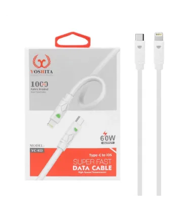تصویر  کابل شارژ فست یوشیتا Type-C To Lightning مدل YC-023