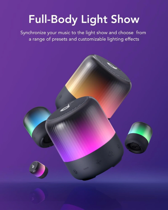 تصویر  اسپیکر بلوتوثی قابل حمل انکر مدل Glow Mini A3136011