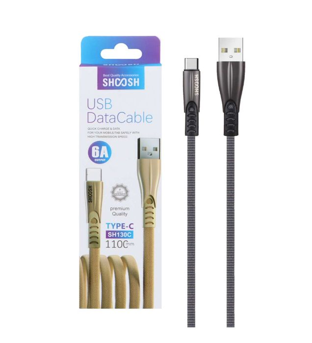 تصویر  کابل شارژ 1.1 متری فست شارژ Type-C شوش مدل SH130C