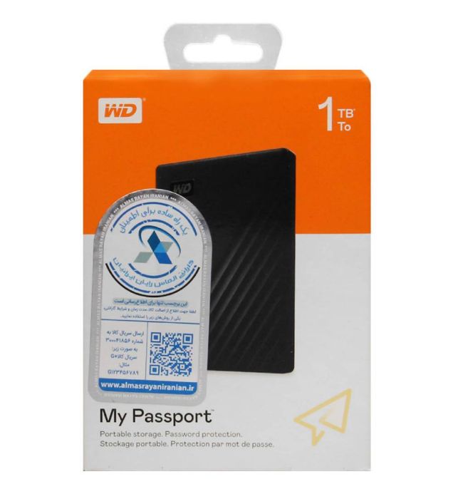 تصویر  هارد اکسترنال وسترن دیجیتال مدل My Passport WDBYVG0010BBK-WESN ظرفیت 1 ترابایت