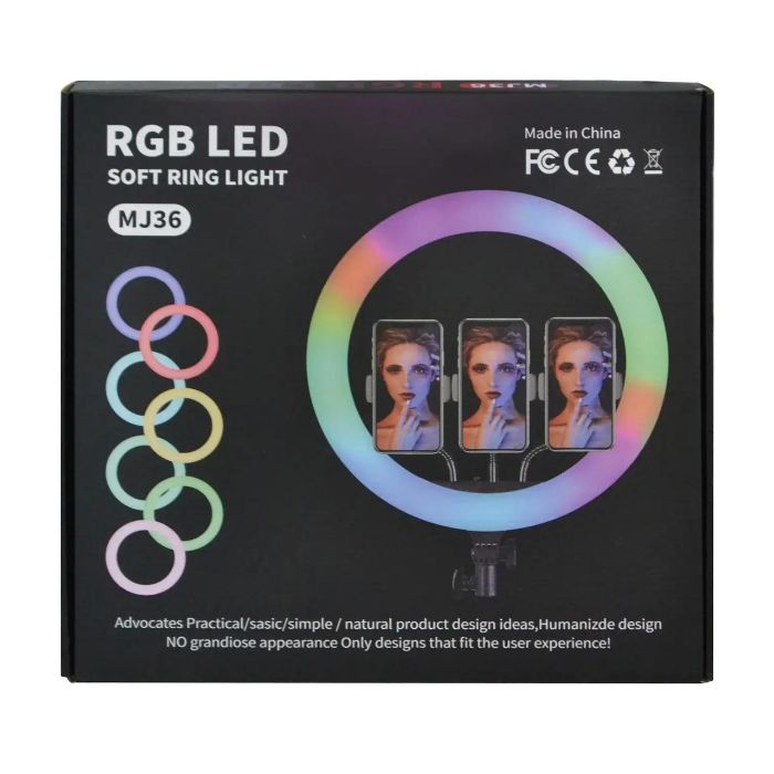 تصویر  رینگ لایت جیماری مدل MJ36RGB (بدون پایه)