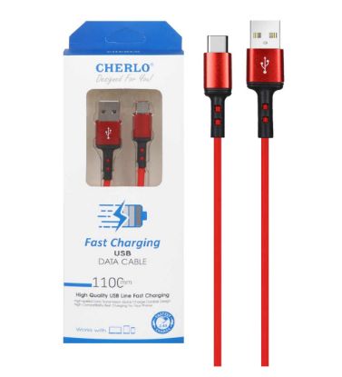تصویر  کابل شارژ 1.1 متری تایپ سی فست شرلو  مدل CH-TC07