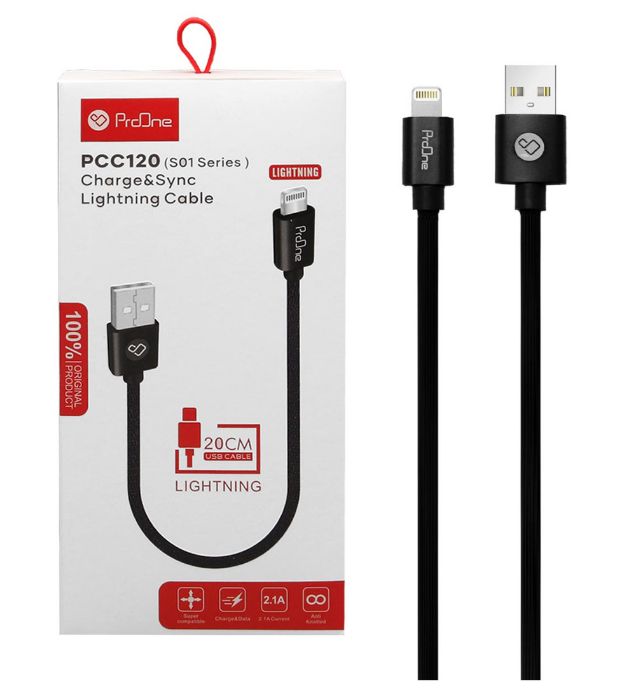 تصویر  کابل شارژ پاوربانک آیفون پرووان مدل PCC120(S01)