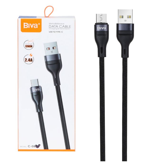 تصویر  کابل شارژ 1.2 متری فست اندروید بیوا مدل C-08V