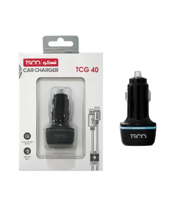 تصویر  شارژر فندکی تسکو مدل TCG 40 توان 30 وات به همراه کابل شارژ یو اس بی به تایپ سی