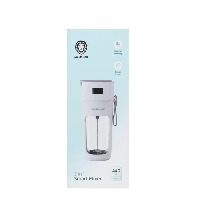 تصویر  مخلوط کن قابل حمل گرین لاین مدل GN2IN1MIX440WH 440ml