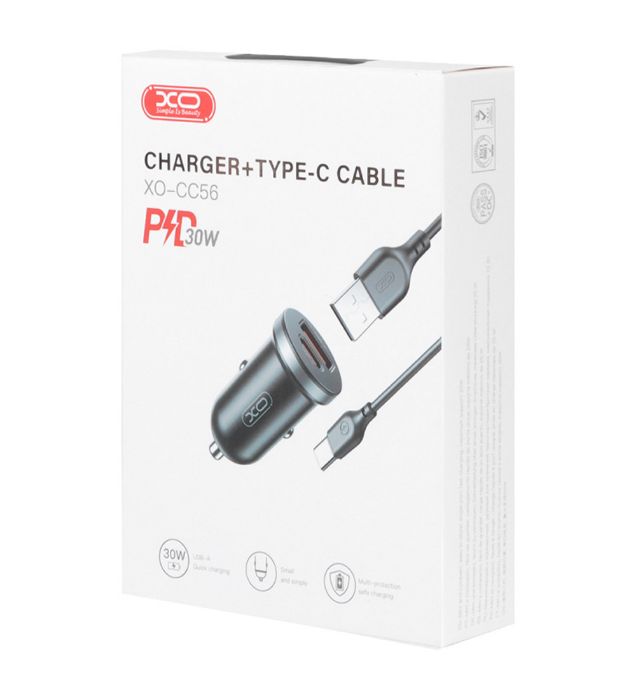 تصویر  شارژر فندکی ایکس او مدل CC56 توان 30 وات