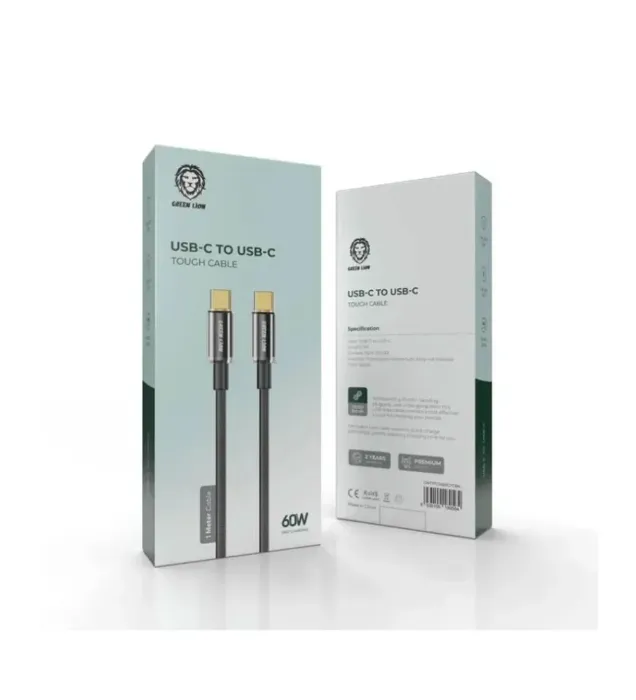 تصویر  کابل شارژ PD و فست تایپ سی به تایپ سی گرین لاین مدل GNTPTGH60CTC