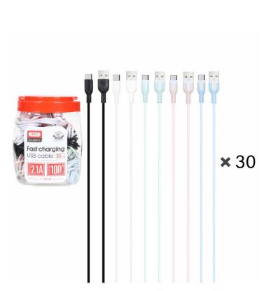 تصویر  کابل شارژ ایکس اُ تایپ سی مدل NB212 (بسته 30 عدی)