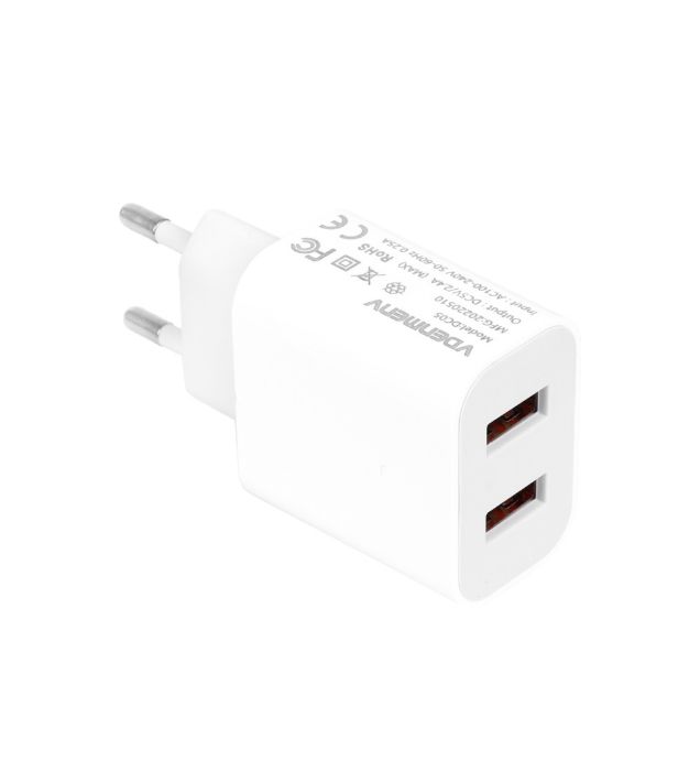 تصویر  شارژر دیواری دنمن 12 وات مدل DC05 (دو پورت)
