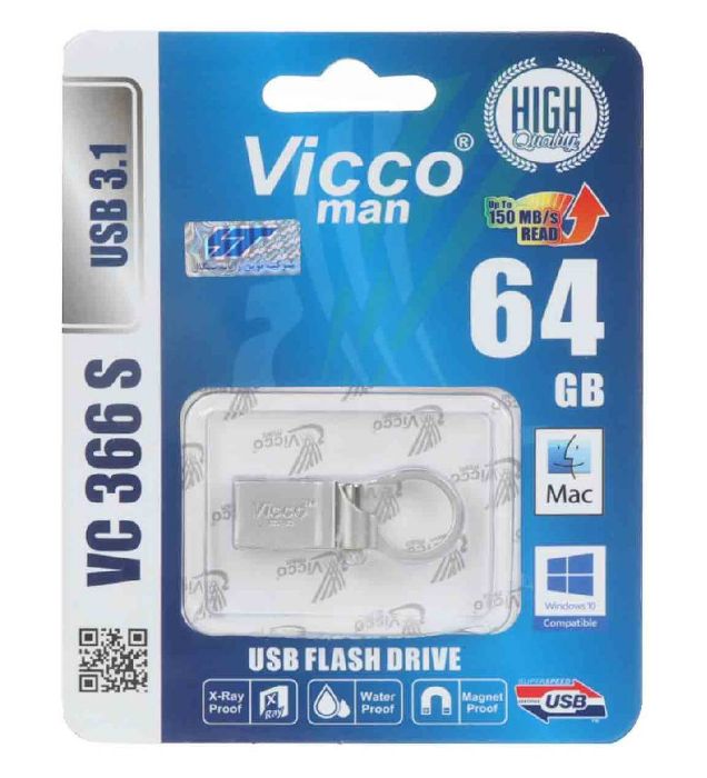 تصویر  فلش مموری ویکومن مدل VC366 S ظرفیت 64 گیگابایت