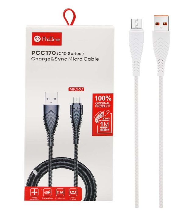 تصویر  کابل شارژ فست اندروید پرووان مدل PCC170(C10)