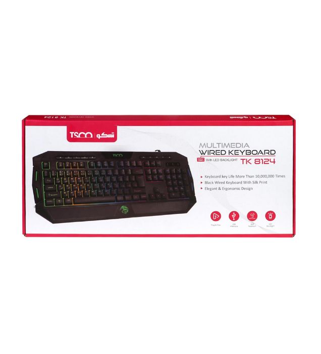 تصویر  کیبورد با سیم تسکو مدل TK 8124