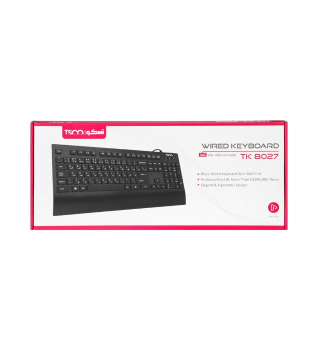 تصویر  کیبورد با سیم تسکو مدل TK 8027
