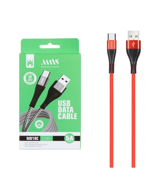 تصویر  کابل شارژ فست تایپ سی ام ان اس مدل M019C طول 1.1 متر