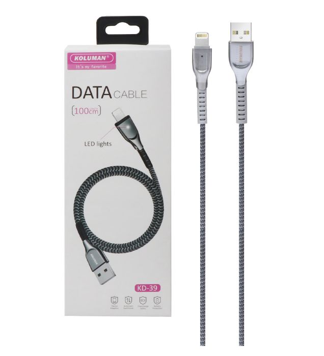 تصویر  کابل شارژ آیفون کلومن مدل KD-39