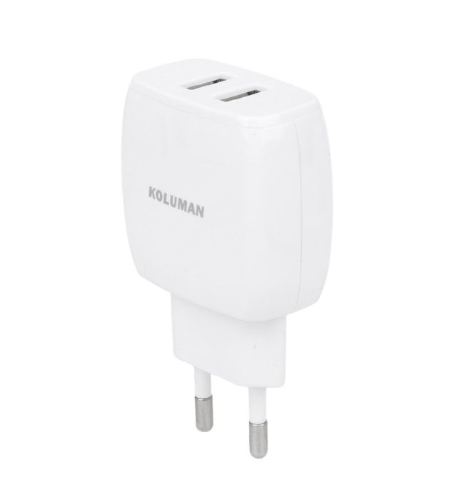 تصویر  شارژر دیواری فست دو پورت کلومن مدل KC-H705 به همراه کابل شارژ اندروید
