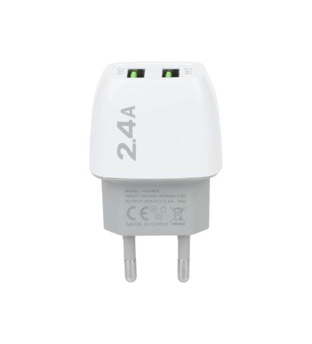 تصویر  شارژر دیواری فست دو پورت کلومن مدل KC-H805 به همراه کابل شارژ تایپ سی