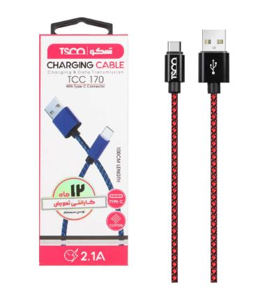 تصویر  کابل شارژ فست تایپ سی تسکو مدل TCC 170