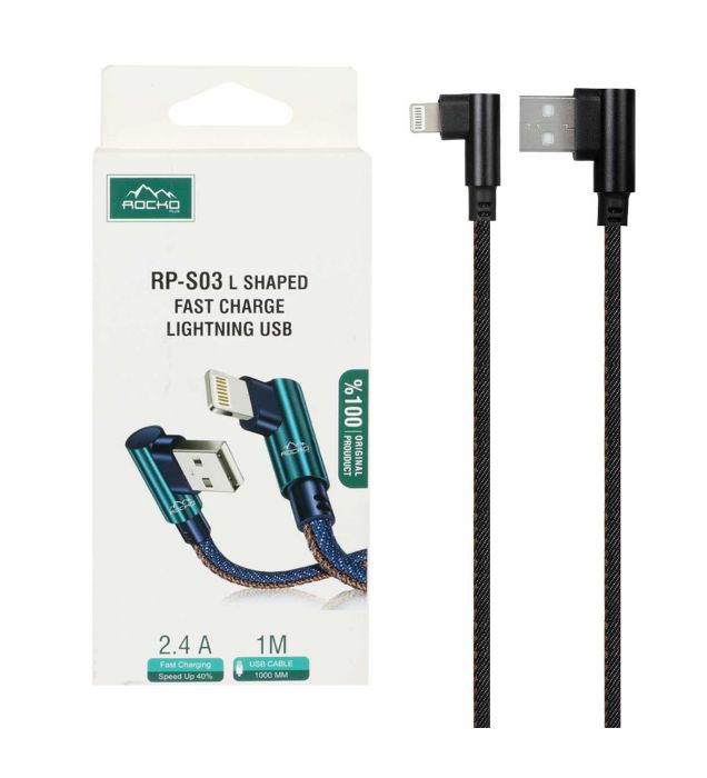 تصویر  کابل شارژ فست آیفون راک مدل RP-S03 L