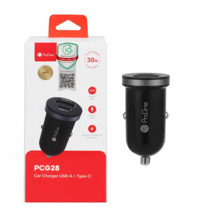 تصویر  شارژر فندکی پرووان مدل PCG28 توان 30 وات