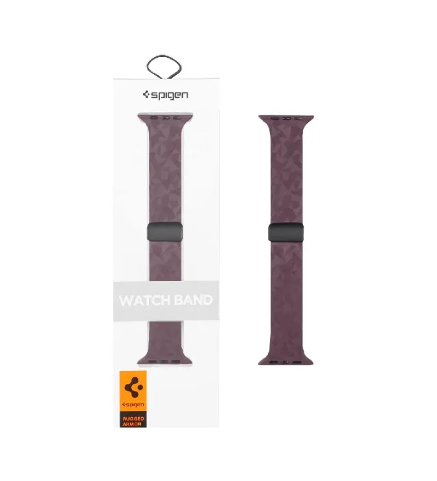 تصویر  بند اپل واچ 42/44/45/49 میلی متری اسپیگن مدل Rugged Armor - زرشکی