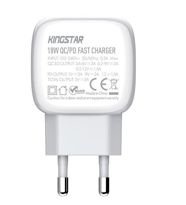 تصویر  شارژر دیواری کینگ استار 18 وات مدل KW252 PD