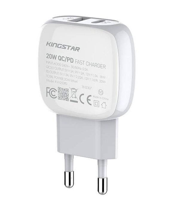 تصویر  شارژر دیواری کینگ استار 18 وات مدل KW252 PD