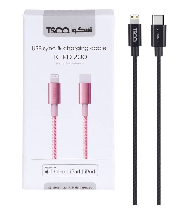 تصویر  کابل تبدیل USB-C به لایتنینگ تسکو مدل TCPD200 طول 1 متر