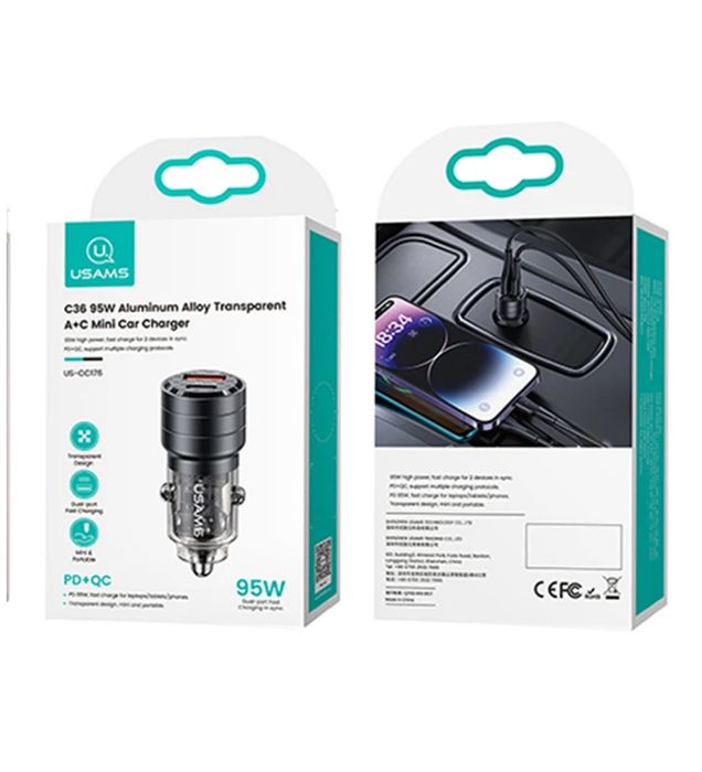 تصویر  شارژر فندکی یوسامس 95 وات مدل UC-CC176