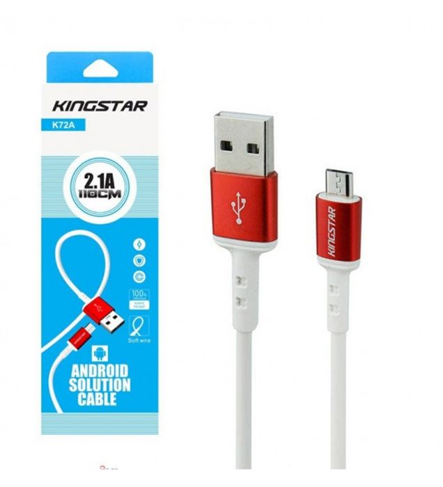 تصویر  کابل شارژ میکرو یو اس بی کینگ استار مدل K72A با طول 1.1 متر