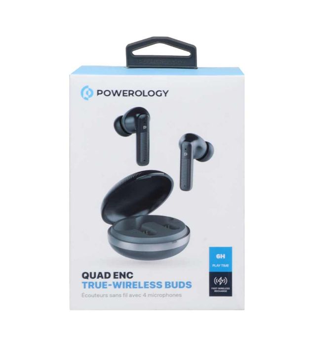 تصویر  ایرفون بی سیم پاورلوژی مدل QUAD ENC PWLAU006