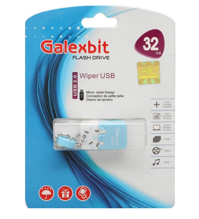 تصویر  فلش مموری گلکس بیت مدل Wiper USB2.0 ظرفیت 32 گیگابایت