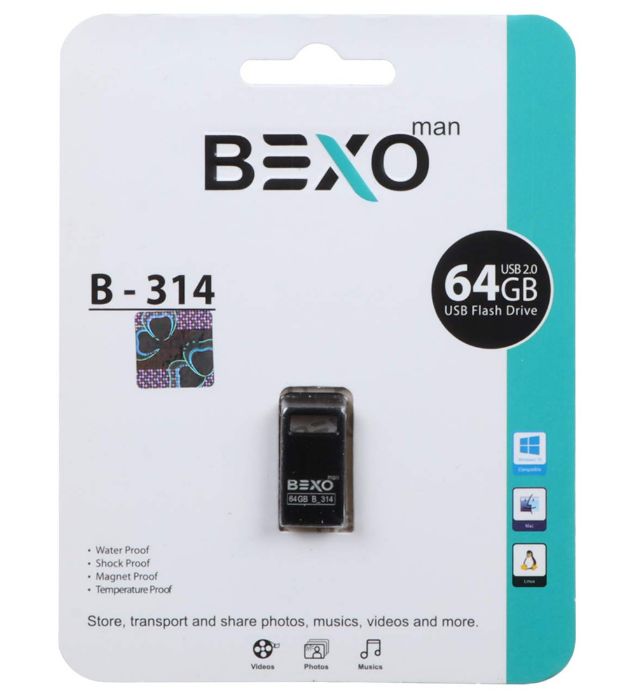تصویر  فلش مموری بکسو مدل B-314 USB2.0 ظرفیت 64 گیگابایت